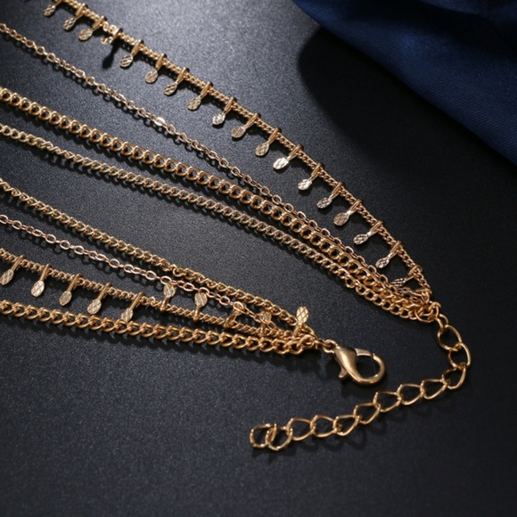 5 for $25 Four Layer Cross and Horn  Necklace - Picture 5 of 7